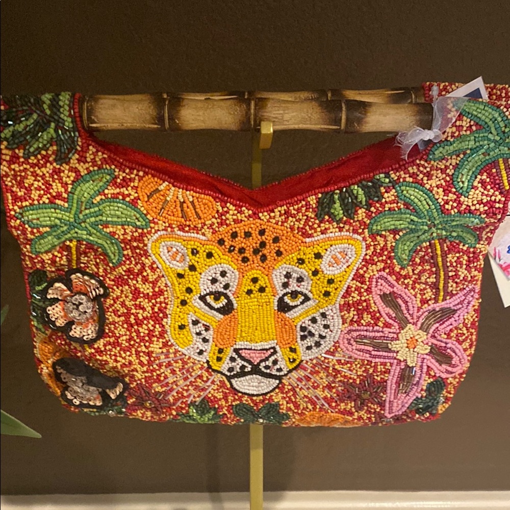 Marshalls Red and Yellow Beaded Clutch